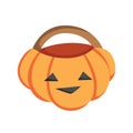 Halloween Pumpkin Candy Basket Illustration Vector Clipart