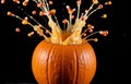 Halloween Pumpkin Candy Corn Burst On Black Royalty Free Stock Photo