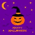 Halloween pumpkin card background