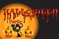 Halloween Pumpkin Cats Party Background Royalty Free Stock Photo