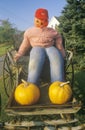 Halloween Pumpkin Character Sitting in Wagon, New England