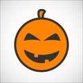 Halloween pumpkin color smiley icon Royalty Free Stock Photo