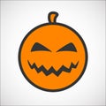 Halloween pumpkin color smiley icon