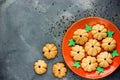 Halloween pumpkin cookies, funny idea for Halloween party food