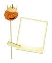 Halloween Pumpkin in A Crown with Blank Photos