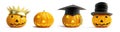 Halloween pumpkin crown on a white background 3D illustration,