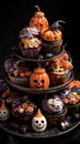 halloween pumpkin cupcakes with varians style