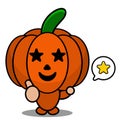 Halloween pumpkin cute mascot with star bubbles Royalty Free Stock Photo