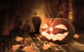 Halloween. Pumpkin 3D illustration. Jack Pumpkinhead. All saints night