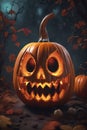 halloween pumpkin on the dark background, 3 d render illustrationhalloween pumpkin on the dark