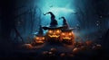Halloween pumpkin in darknight style for erie holiday Royalty Free Stock Photo