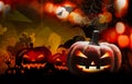 Halloween pumpkin design with copy space Royalty Free Stock Photo