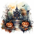 Halloween Pumpkin Digital Art Background