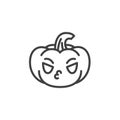 Halloween pumpkin emoji line icon