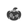 Halloween pumpkin emoji vector icon