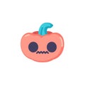 Halloween pumpkin emoticon flat icon Royalty Free Stock Photo