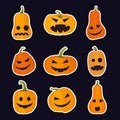 Halloween pumpkin emotions stickers pack