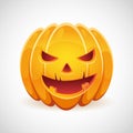 A Halloween pumpkin with evil smile card