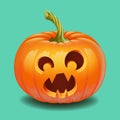 Halloween pumpkin face - funny surprised with big eyes smile Jack o lantern Royalty Free Stock Photo