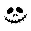 Halloween pumpkin face icon. Scary face isolated on white background. Vector illustration, flat style. Royalty Free Stock Photo