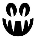 Halloween pumpkin face icon. Spooky funny ghost smile.