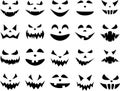 Halloween pumpkin face patterns on white. Royalty Free Stock Photo