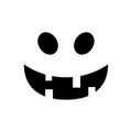 Halloween pumpkin face. Pumpkin smiley face isolated on white background. Jack-o-lantern. Scary Halloween ghost face. Vector Royalty Free Stock Photo