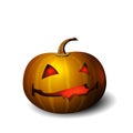 Halloween Pumpkin Face Vector Character Isolated