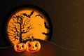 Halloween Pumpkin faces Party card background Royalty Free Stock Photo