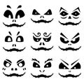 Halloween pumpkin faces set design vector illustration Royalty Free Stock Photo