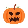 Halloween pumpkin with facial expression . Vector