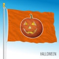 Halloween pumpkin fantasy flag, traditional celebration