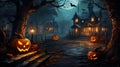 Halloween pumpkin with fire light fred jack