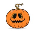 Halloween Pumpkin Flat Vector Illustration. Scary pumpkin. Orange Pumpkin for Halloween. Vector cartoon Illustration. Halloween pu