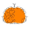 Halloween pumpkin, floral ornament. Royalty Free Stock Photo