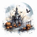 Halloween Pumpkin Forest Background Royalty Free Stock Photo