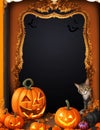 halloween pumpkin frame halloween frame Generative by Ai
