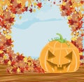 Halloween pumpkin frame Royalty Free Stock Photo