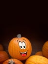 Pumpkin with a funny cartoon face