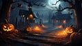 Halloween pumpkin garland glowing in the dark