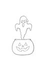 HALLOWEEN PUMPKIN AND GHOST LINE.