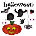 Halloween, pumpkin, ghost, skull, angel heart spider eyes