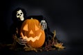 Halloween Pumpkin & Ghoul Royalty Free Stock Photo