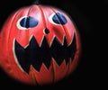 Halloween pumpkin head jack lantern in .farm Royalty Free Stock Photo