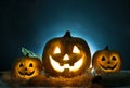 Halloween Pumpkin head jack lantern. Halloween concept Royalty Free Stock Photo