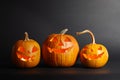 Halloween pumpkin head jack lanterns Royalty Free Stock Photo