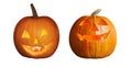 Halloween pumpkin head jack lanterns on background Royalty Free Stock Photo