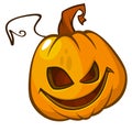 Halloween Pumpkin head on white. Scary Jack. Vector illustration Royalty Free Stock Photo