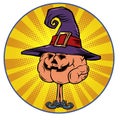 Halloween Pumpkin Holiday human brain character, smart wise