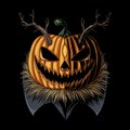 Halloween Pumpkin horned vector illustration